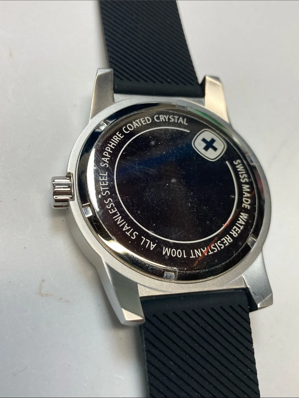 Swiss Military Field Classic, blue Dial, black Silicone Strap, new battery